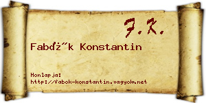 Fabók Konstantin névjegykártya